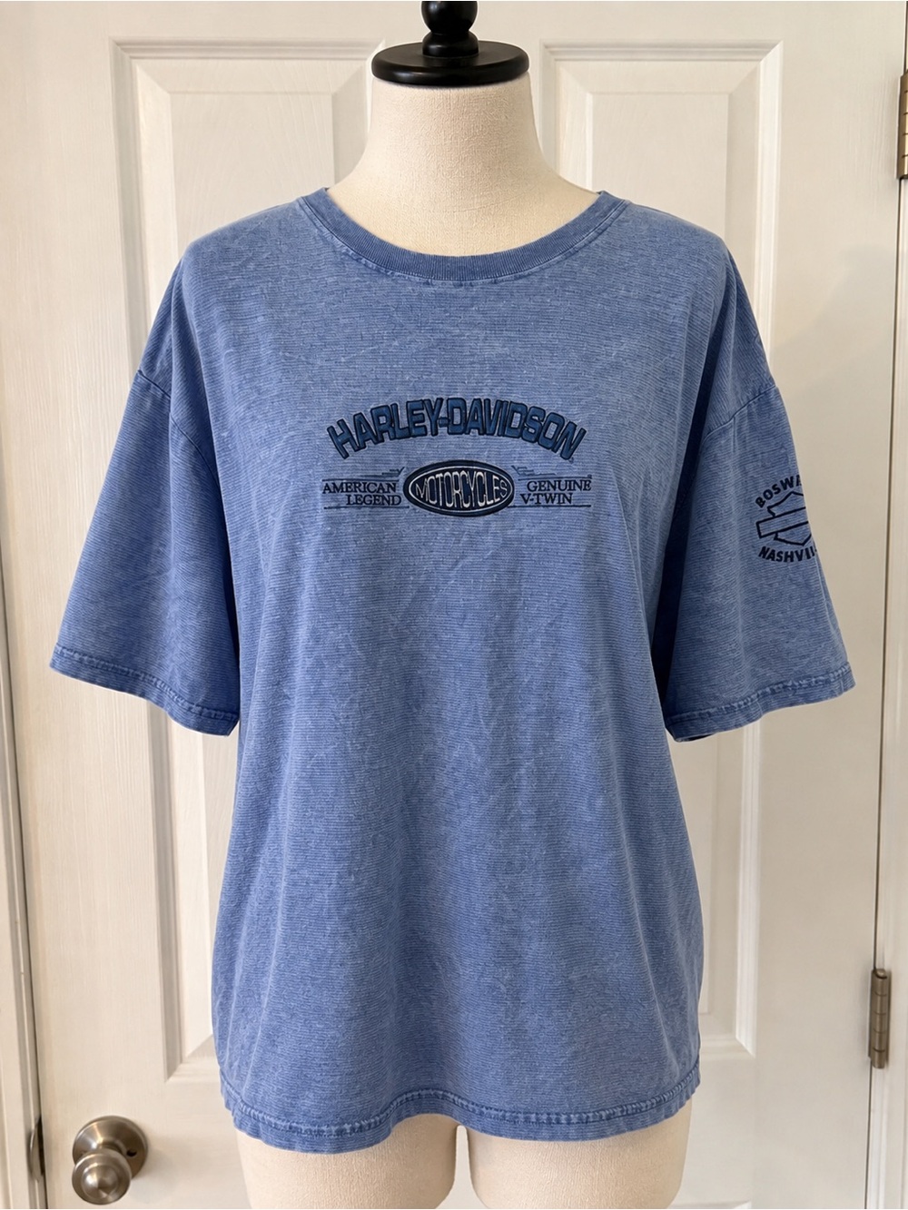 Harley-Davidson Boswell’s Nashville TN Embroidered Blue T-Shirt XL USA